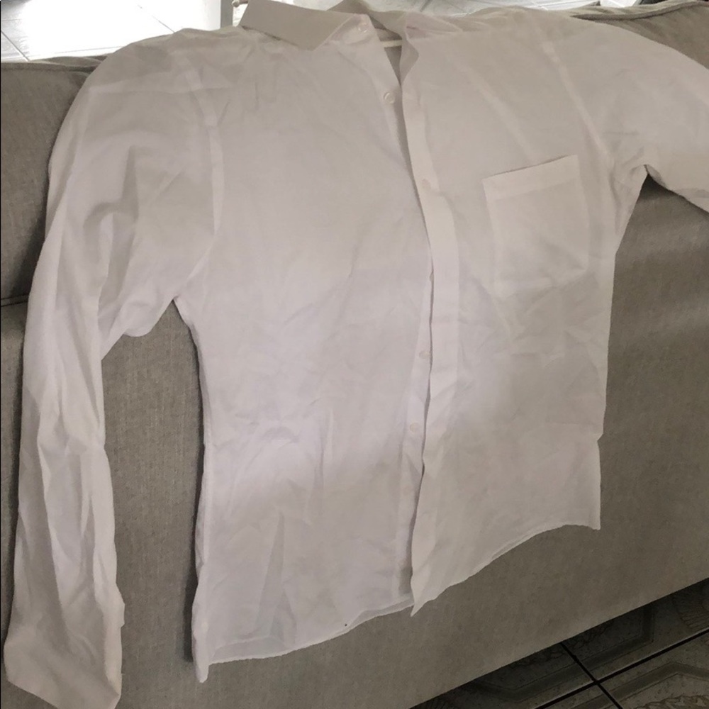 White solid dress shirt